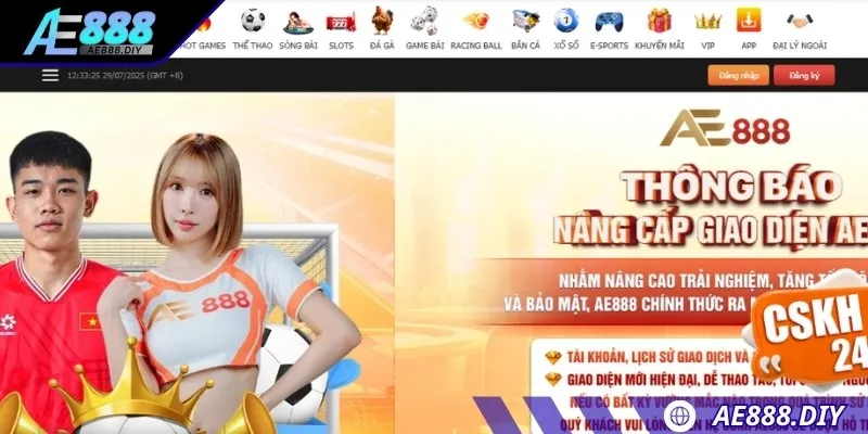 Đăng nhập AE888 mở ra cơ hội để bạn tham gia đặt cược