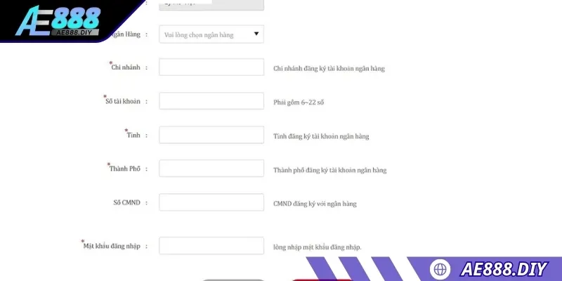 Bet thủ cần điền số tiền muốn rút vào ô trống